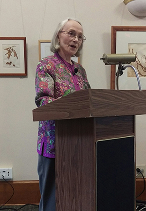Wearing her wildflower jacket, in summer 2016, Marjorie G. Jones is scheduled to give talks regarding The Life and Times of Mary Vaux Walcott at the Arnold Arboretum at Harvard and the Whyte Museum in Banff, Canada.